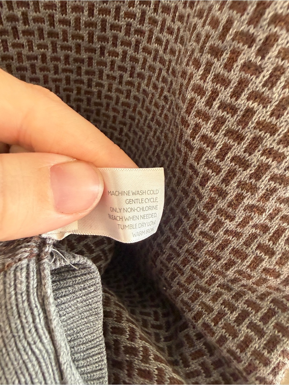 Old Navy 100% Cotton Men's Charcoal and Brown Knit Crewneck‎ Sweater- Vintage - Picture 6 of 9